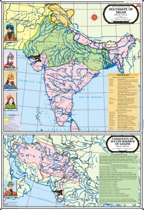 Delhi Sultanate & Conquests of Ghazni Map