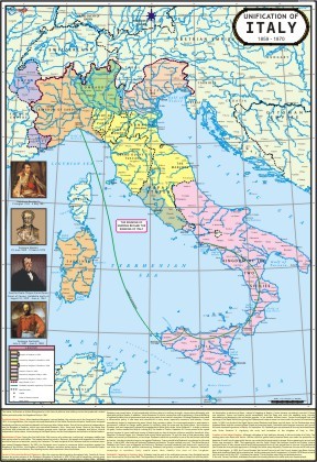 Struggle for Unification of Italy Map