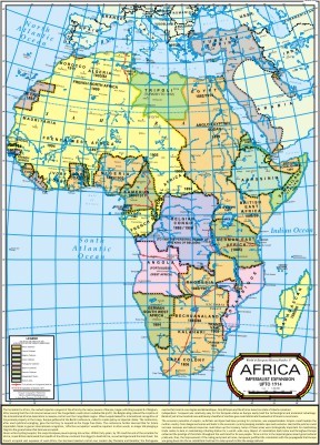 The Imperialist Expansion in Africa 1914 Map