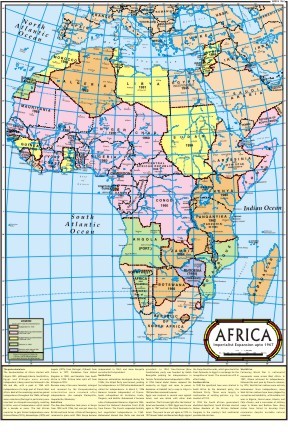 The Imperialist Expansion in Africa 1967 Map