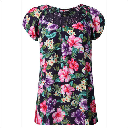 Ladies Readymade Garments - Cotton, Multiple Sizes, Multicolor | Stylish, Comfortable, Durable, Colorfast, Non-Allergic, Shrink-Free, Breathable, Round Neckline, Short Sleeve, Floral Style
