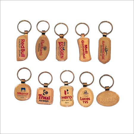 metal golden printing keyring