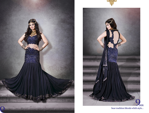 Georgette Embroidery Anarkali Dress Material