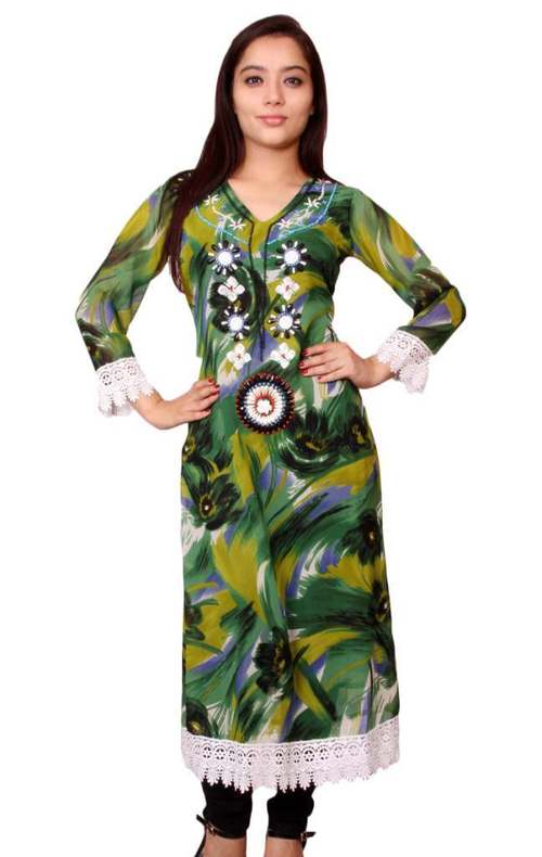 Polyester Georgette Beaded Kurti