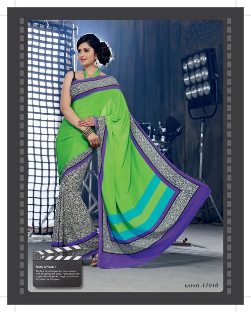 Styloce Multi Color Khayati Designer Printed Saree
