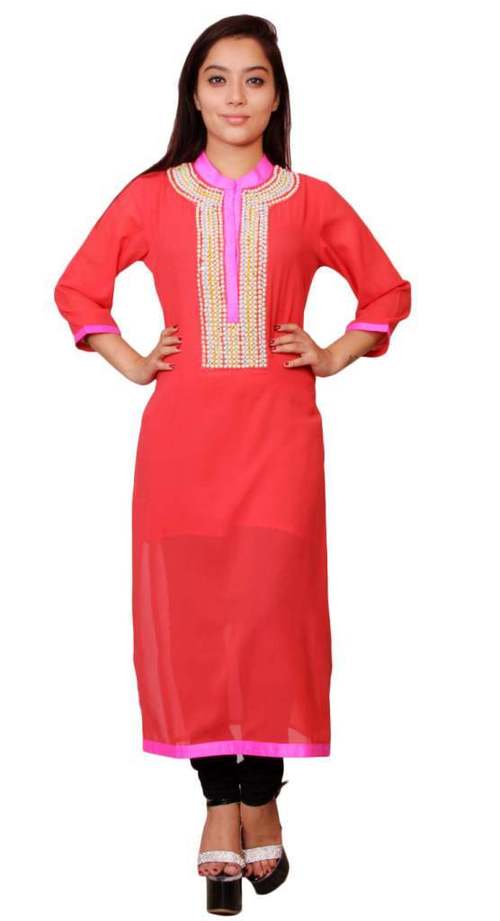 Polyester Georgette Beaded Kurti