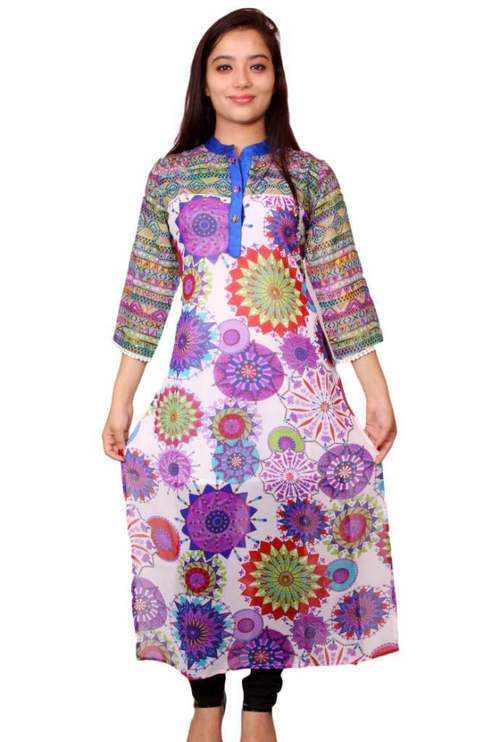 Polyester Georgette Printed Kurti