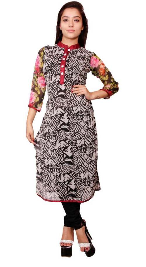 Polyester Georgette Printed Kurti