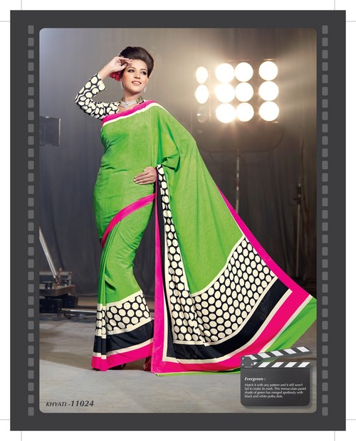 Styloce Multi Color Iconic SilkDesigner Printed Saree