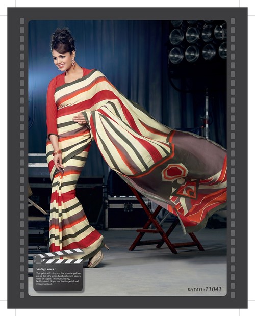 Styloce Multi Color KhayatiDesigner Printed Saree