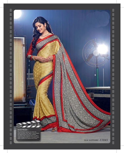 Styloce Multi Color Khayati Designer Printed Saree - Silk, 5.5m, Yellow | Elegant Design, Soft Fabric, Vibrant Colors, Comfortable Wear