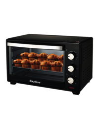 Electric Toaster Oven Grill - Stainless Steel Heating Tube, 28 Liter Capacity, 60 Min Timer, 100-250â°c Temperature Control, Heat-resistant Glass Window, Black