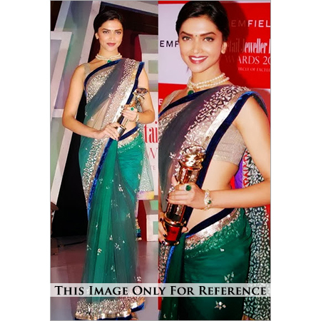 beautiful embrodairy work replica saree