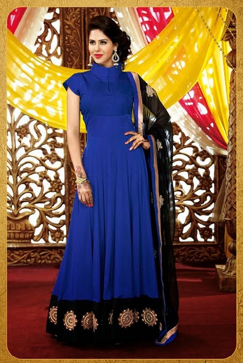 Blue Georgette Designer Salwar Kamee