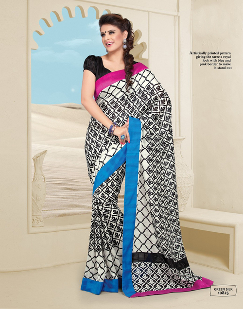 Multi Green Silk Saree