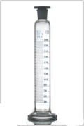 Measuring Cylinders, Round Base with Interchangeable Polythelene stopper, Class A