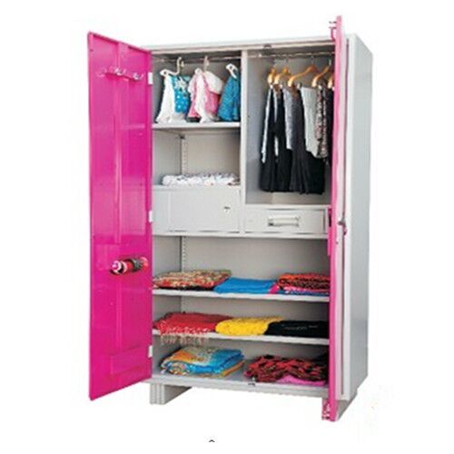 Clothing Storage Metal Bedroom Wardrobe - High Quality SPCC Cold Rolled Steel | H1850 x W900 x D450mm Rust-Proof Treatment Eco-Friendly Powder Coating Screw-Free Assembly