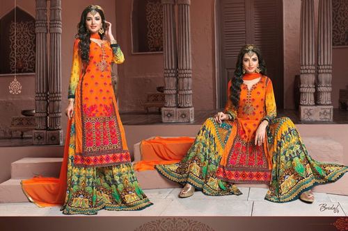 Multi Designer Plazzo Suit