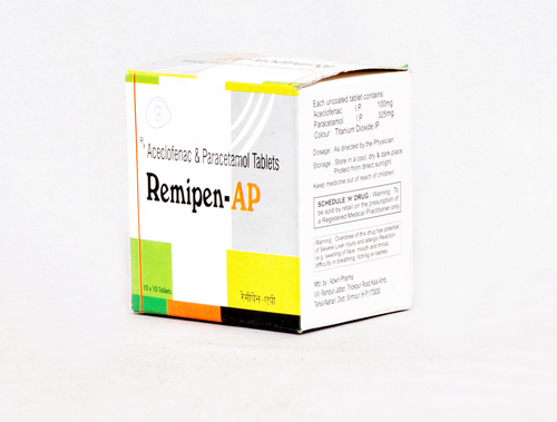 Aceclofenac 100 mg + Paracetamol 500 mg tablets
