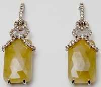Octagon Cut yellow sapphire Gemstone earring