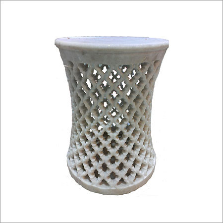Marble Round Table cum Lamp with Jali Work