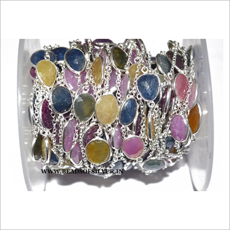 Silver Plated Gemstone Chain