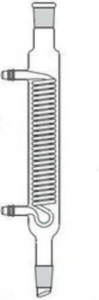 Coil Condensers - Glass, 150-600mm Length, Coaxial Tube-in-tube Design | Industrial & Laboratory Use, Effective For Distillation Processes
