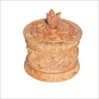 Wooden Carved Round Box - Birch Wood, Smooth Finish | Antique Imitation Style, Painted & Polished Techniques, Love Theme, Gift & Home Decoration