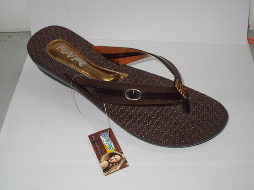 LADIES SLIPPER - PVC, Multiple Sizes, Brown | Comfort, Durable, Lightweight, Low Heel, Textured Sole
