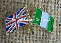 Flag Pins - Brass, 21x19 Mm, Gold Plating | High-quality Solid Metal Cross Country Friendship Pins With Custom Logo Design