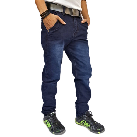 Dark Blue Men'S Cotton Lycra Denim