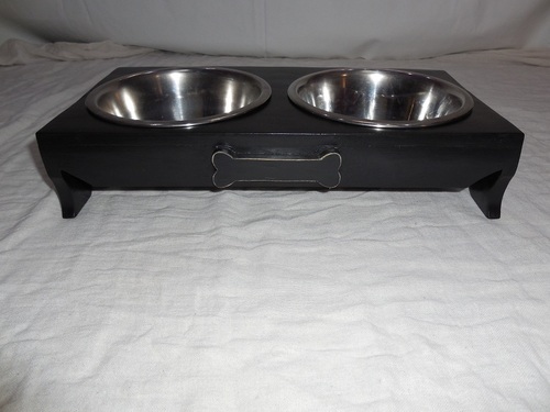 Wooden Double Diner pet bowls