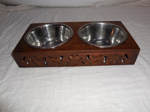 Wooden Dog Bowl Stand