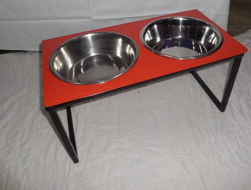 Raised Wooden Double Diner pet Stand