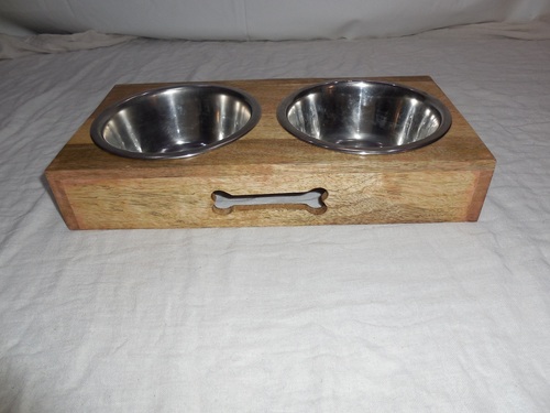 Wooden Double Diner Pet Bowls