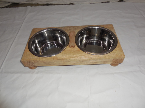 Wood Dog Bowl