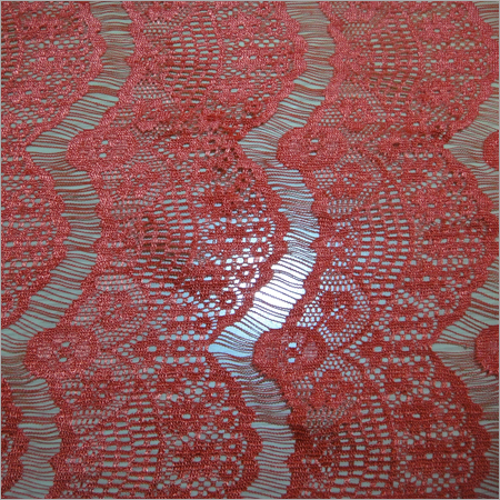 Lace Fabric - Polyester 50 Inches, Red, 150 GSM | Elegant Floral Pattern, Soft Texture, Durable, Semi-Sheer