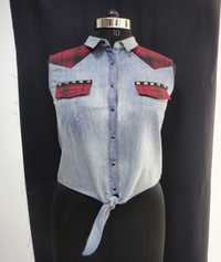 Check Denim T Shirt