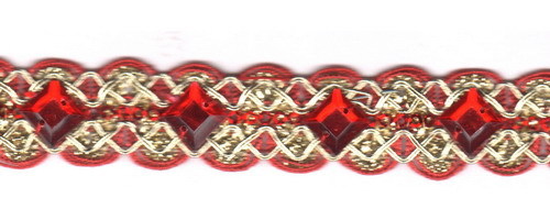 Handmade & Beaded Laces - Beads & Thread, Red, Geometric | Elegant, Durable, Versatile, Unique, Customizable Length
