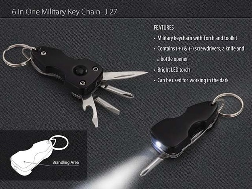 6 in 1 Tool Kit with Torch Key Chain