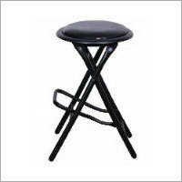 Folding Step Stool - Metal & Vinyl, 16x12x24 Inches, Black | Lightweight, Stylish Design, Elevated Durability, Easy Storage, Portable