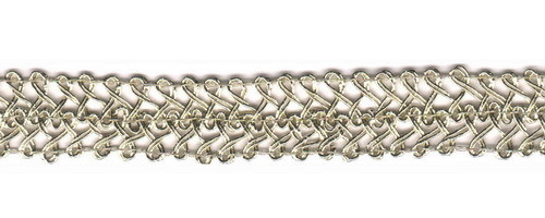 Zari Laces & Metallic Fringes - Metallic, 50 Yards, Silver | Elegant Design, Durable Material, Versatile Use
