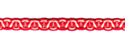 Fancy Laces & Trimmings - Textile 1cm Red Lace, Embossed Pattern | Elegant Design, Durable, Versatile Use