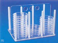 Rack For Petri Dishes - Acrylic & Polycarbonate Material, Dimensions 914.4 X 457.2 X 50.8 Mm, Holds 60 Dishes (90 Mm) / 56 Dishes (60 Mm)