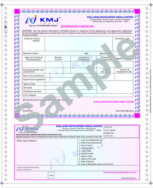 Registration Certificate Printing Services