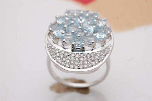 customizable oval silver cz gemstone ring