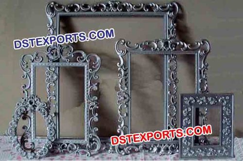 Wedding Photo Frame Backdrop Panel - Fiberglass, Silver, Lightweight, Self-Standing, Ornate Design