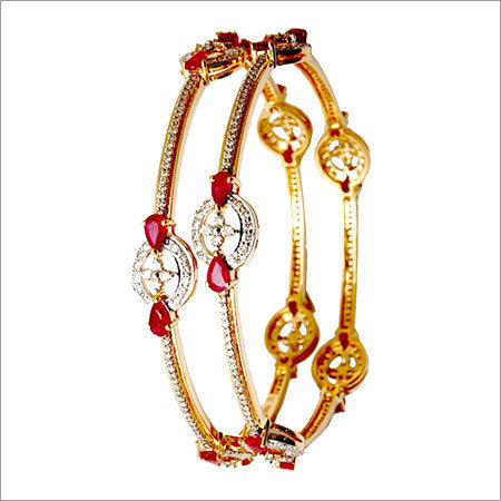 Anti Allergy 18K Gold Ruby Bangle Wholesaller