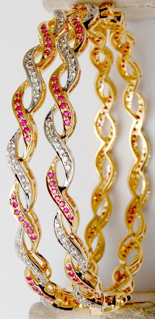 Exclusive Pave Setting Ruby Gemstone Bangle Gender: Women