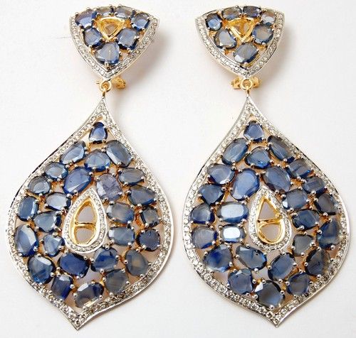 unique style blue sapphire gemstone earring jewerly